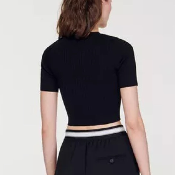 SANDRO Ribbed Crop Top - Picture 2 of 2